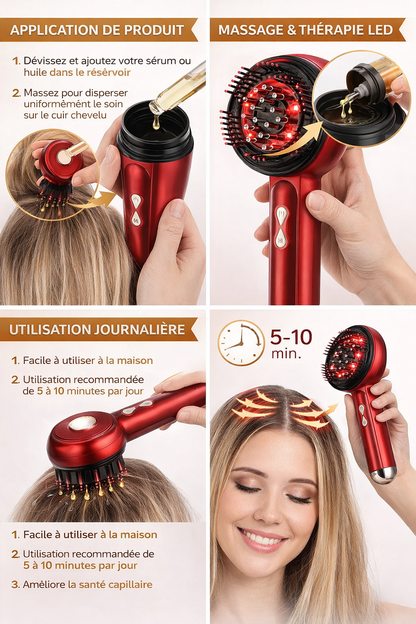 Brosse de Massage Capillaire et applicateur de soin