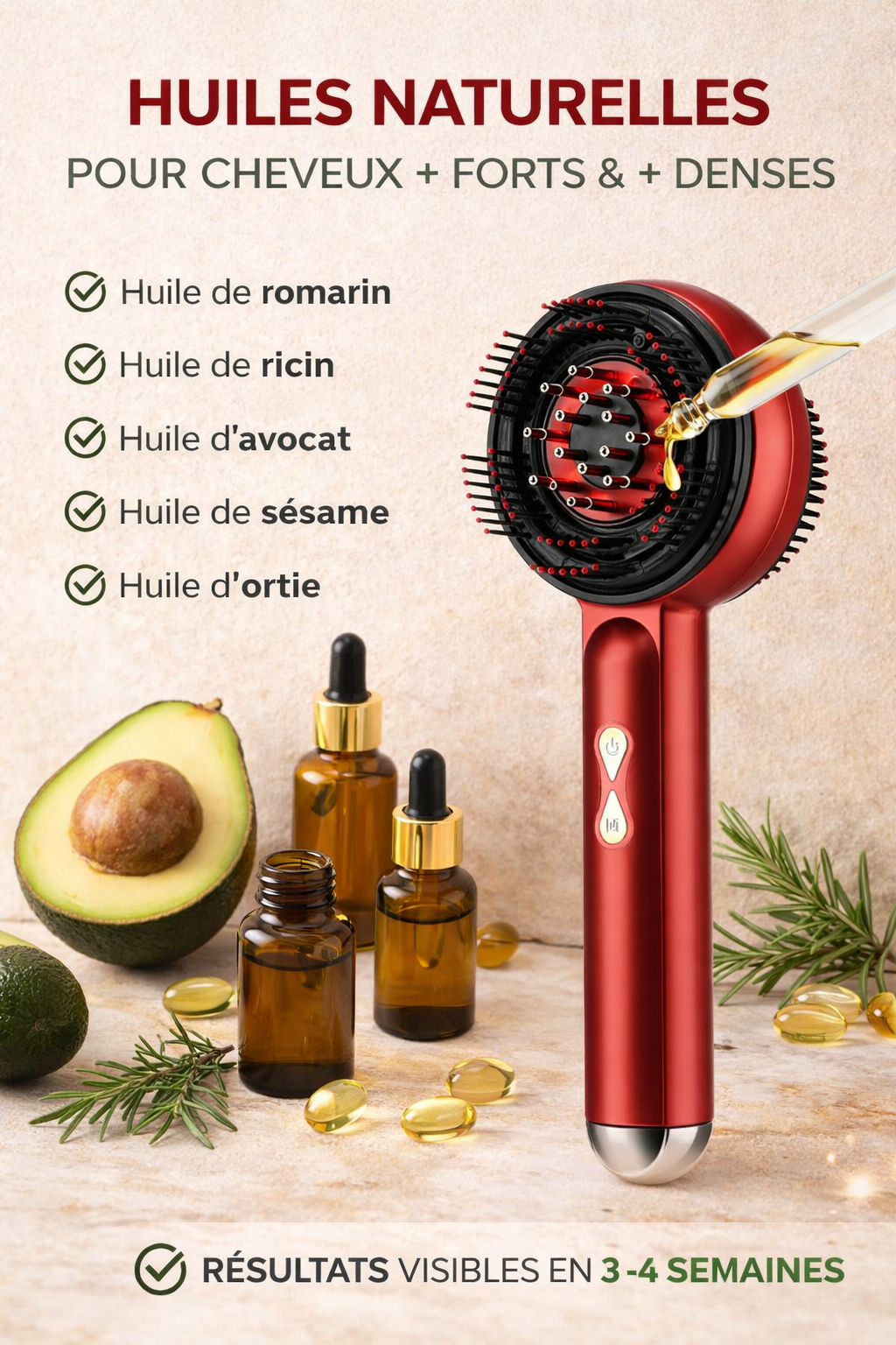 Brosse de Massage Capillaire et applicateur de soin