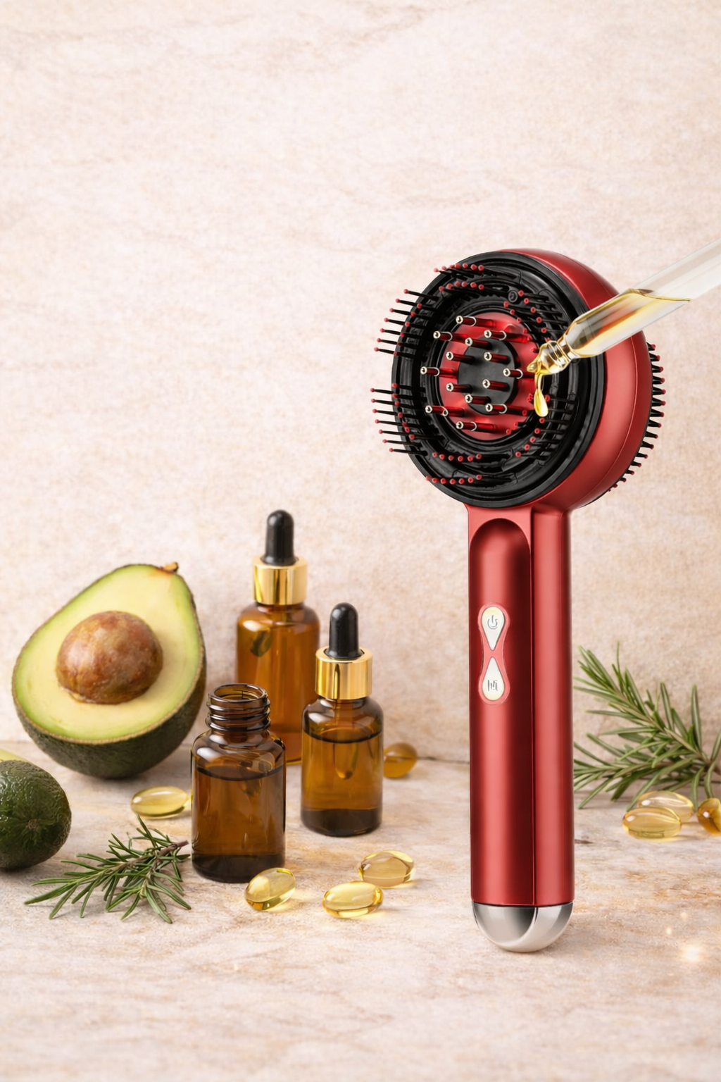 Brosse de Massage Capillaire et applicateur de soin