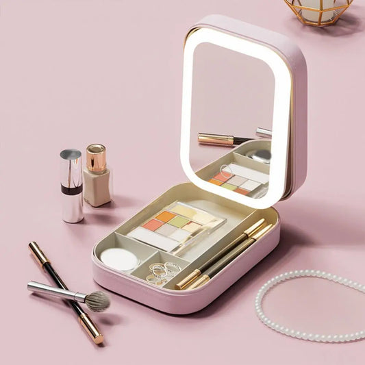Mini Coiffeuse Portable avec Miroir LED