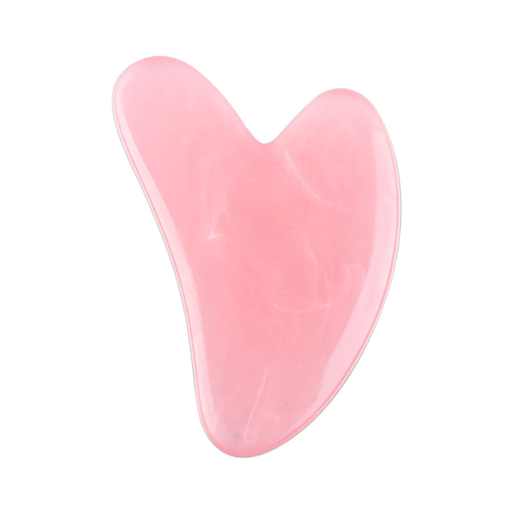 Gua Sha + Roller en Quartz rose
